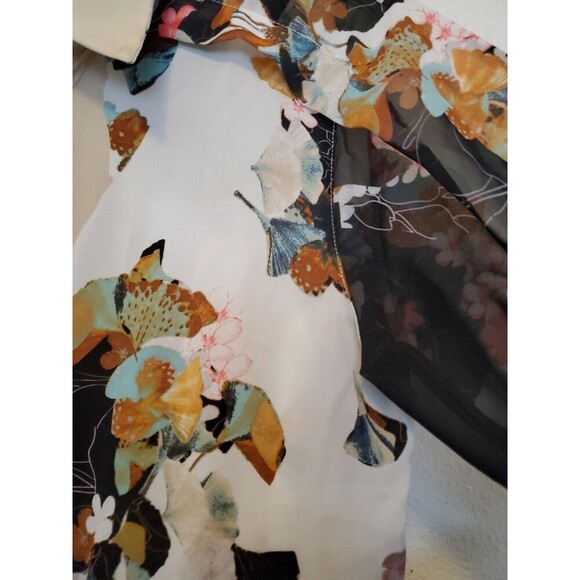 Phillip Lim 3.1 Womens Blouse Size M Floral Button-Up Long Sleeve NWOT - Picture 6 of 16